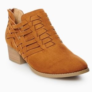 😍 LC Womens Tanzanite Cognac Ankle Boots